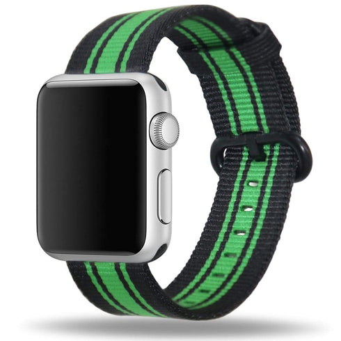 AussieSuperStore Homeware Supplies Apple Watch Woven Nylon Band Strap Replacement Handmade 42mm Black Green Apple Watch Woven Nylon Band Strap Replacement 42mm Black Green CBNYLONBANDBLKGRN
